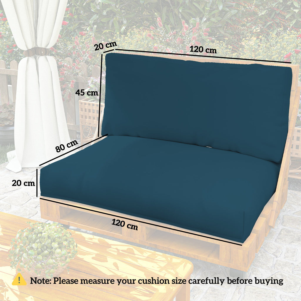 2 Seat Pallet Cushions 20cm Thick Outdoor Seat Pads