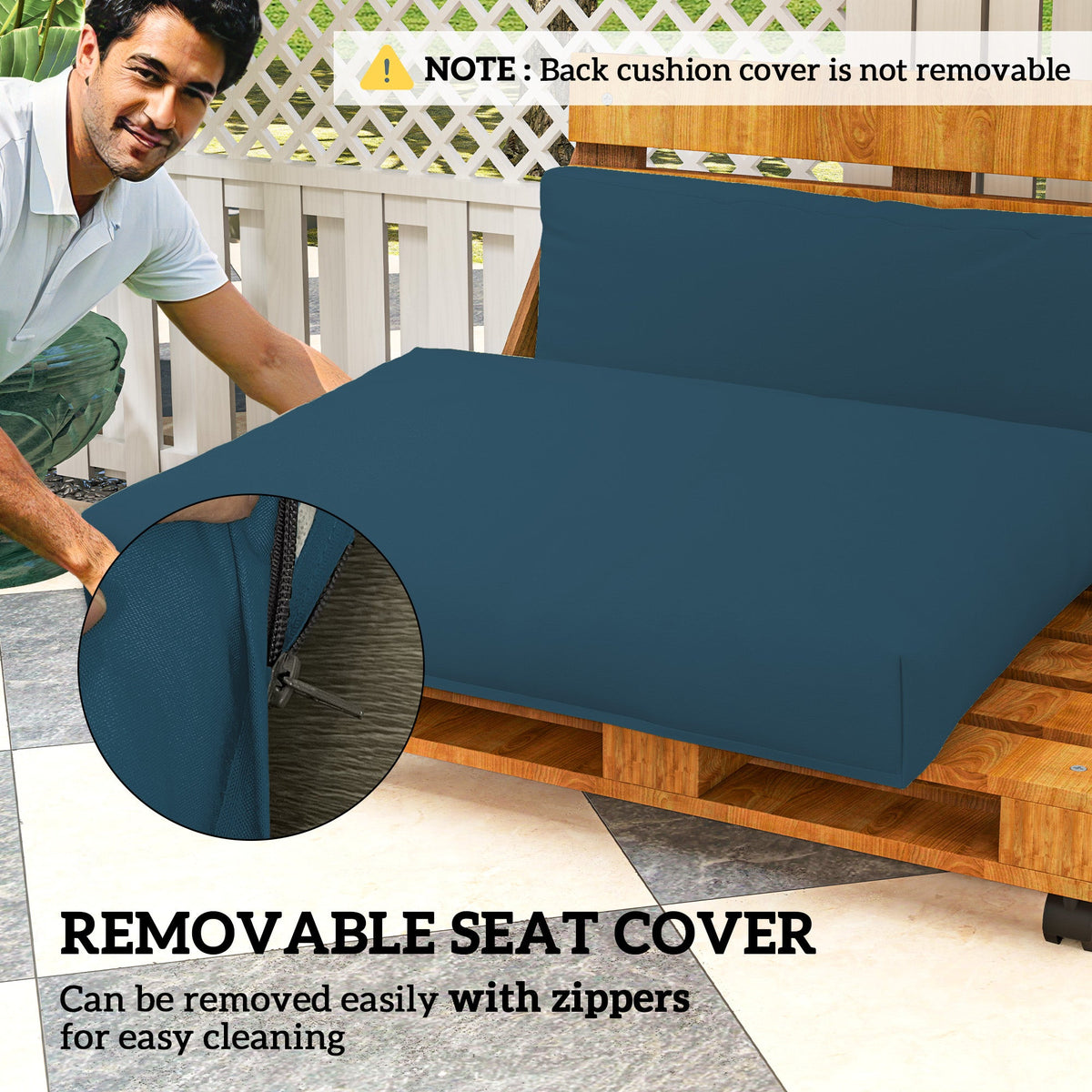 2 Seat Pallet Cushions 20cm Thick Outdoor Seat Pads