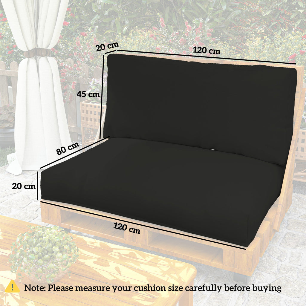 2 Seat Pallet Cushions 20cm Thick Outdoor Seat Pads