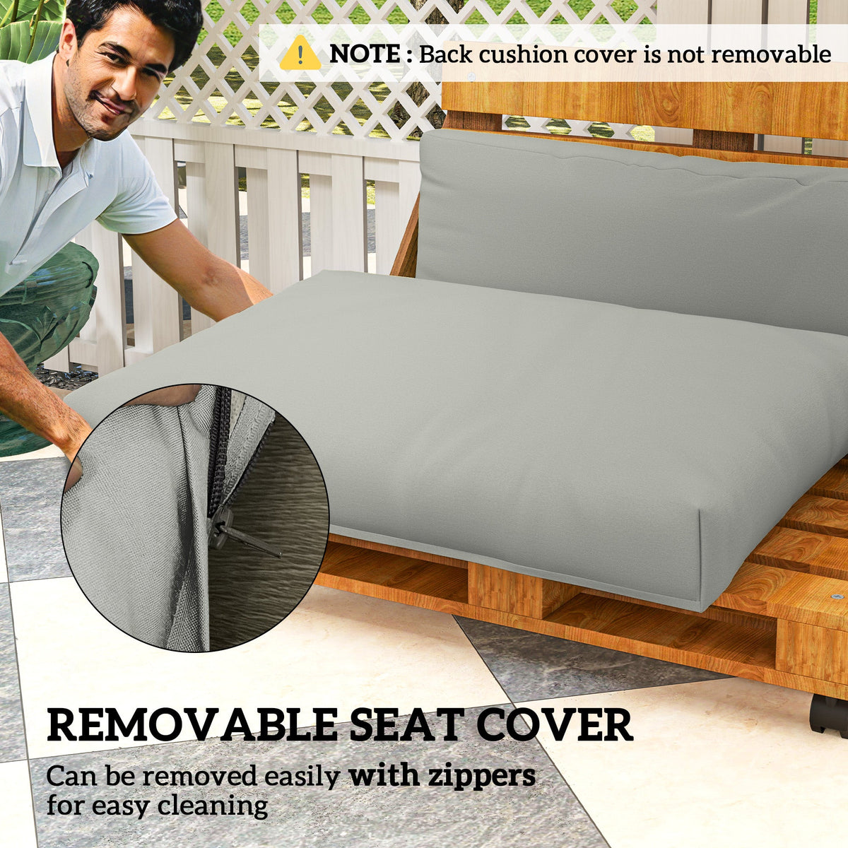 2 Seat Pallet Cushions 20cm Thick Outdoor Seat Pads