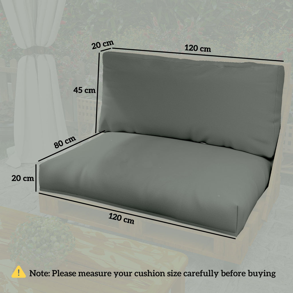 2 Seat Pallet Cushions 20cm Thick Outdoor Seat Pads