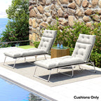 Garden Lounge Chair Cushions Set of 2, 220gsm Fabric