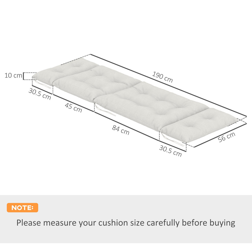 Garden Lounge Chair Cushions Set of 2, 220gsm Fabric