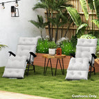 Garden Lounge Chair Cushions Set of 2, 220gsm Fabric