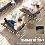 Garden Lounge Chair Cushions Set of 2, 220gsm Fabric