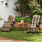 Garden Lounge Chair Cushions Set of 2, 220gsm Fabric