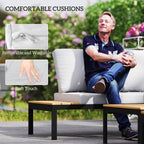 4 Seater Garden Corner Sofa Set with Removable Thick Cushions