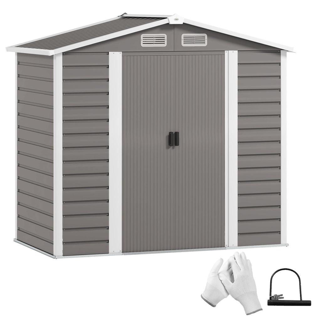7 x 4ft Upgraded Metal Shed with Lock, Easy to Assemble