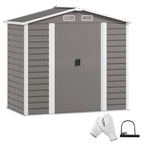 7 x 4ft Upgraded Metal Shed with Lock, Easy to Assemble