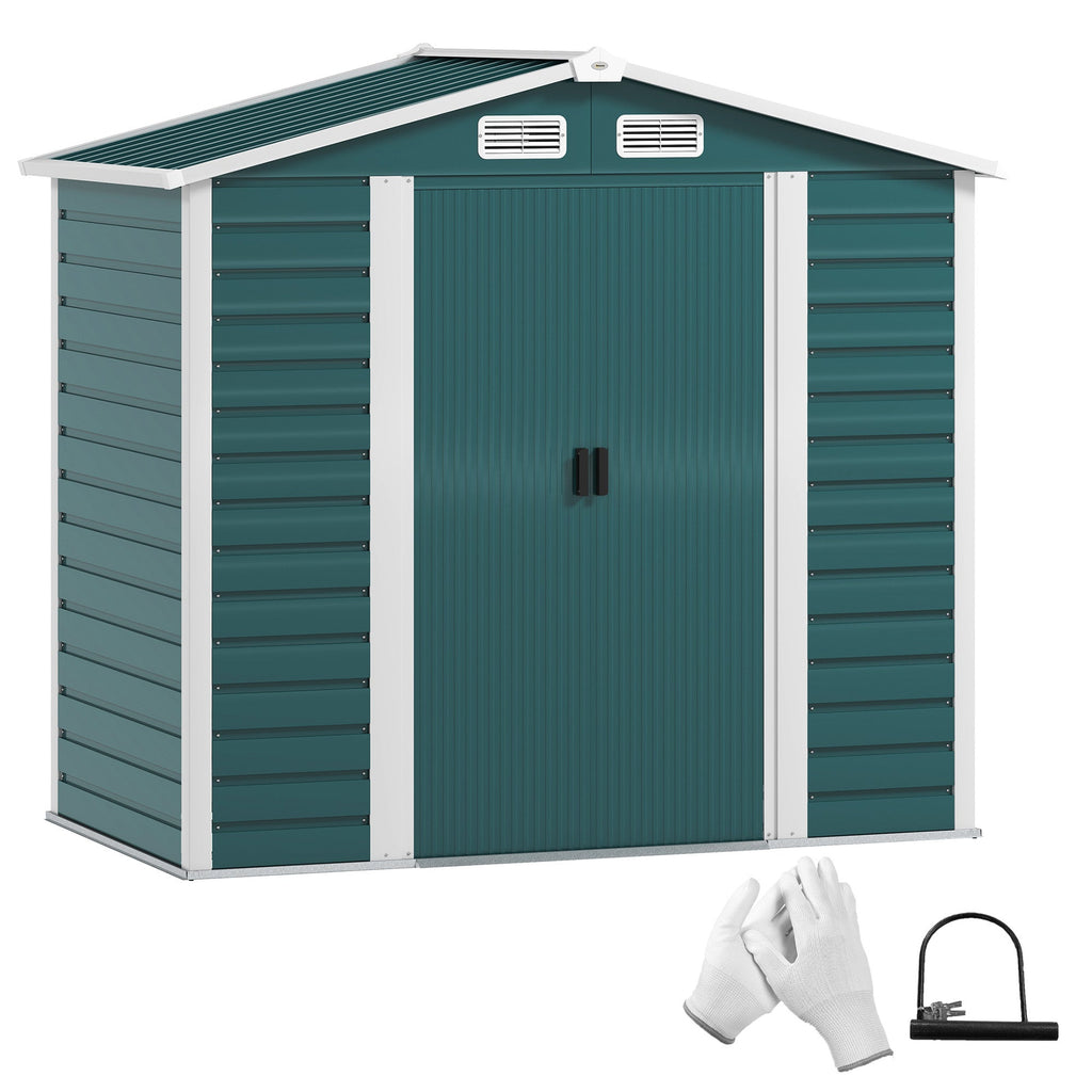 7 x 4ft Upgraded Metal Shed with Lock, Easy to Assemble