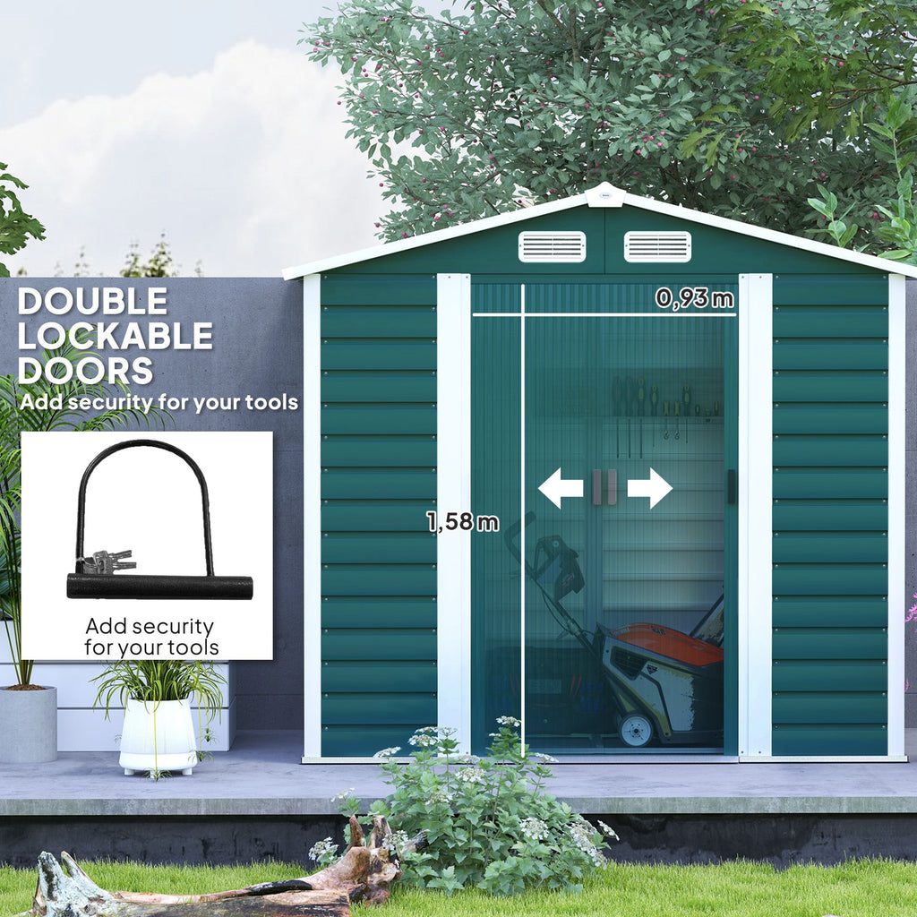 7 x 4ft Upgraded Metal Shed with Lock, Easy to Assemble