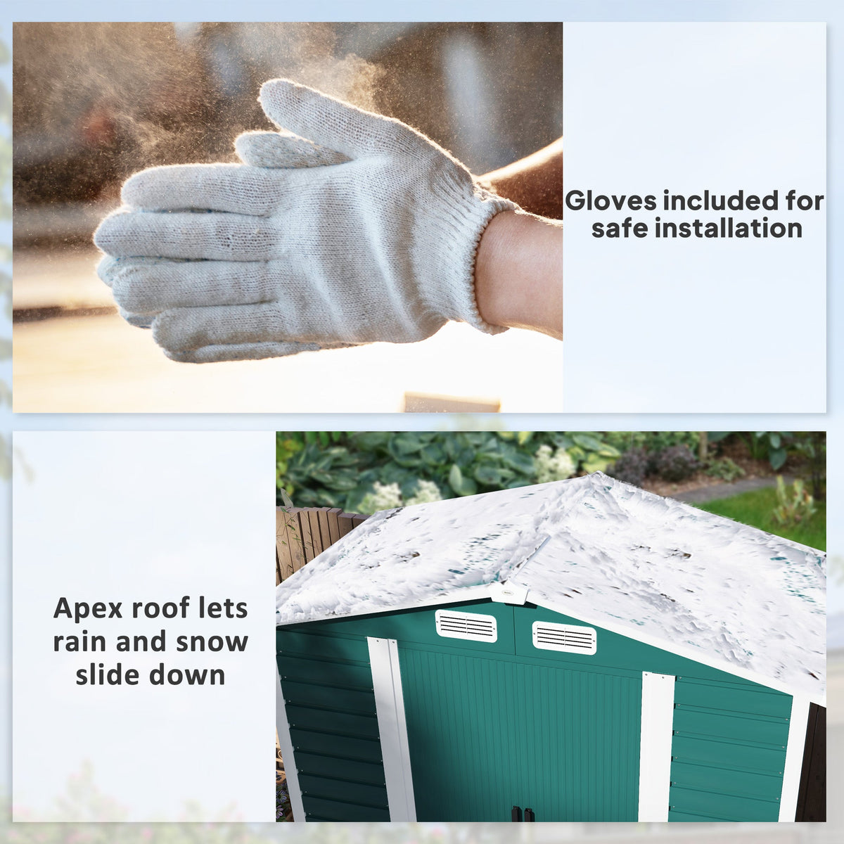 7 x 4ft Upgraded Metal Shed with Lock, Easy to Assemble