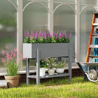 Wooden Raised Bed w/ Bed Liner, Storage Shelf