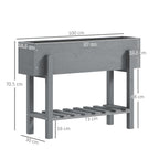 Wooden Raised Bed w/ Bed Liner, Storage Shelf