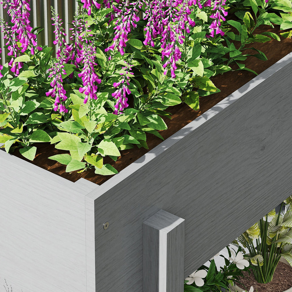 Wooden Raised Bed w/ Bed Liner, Storage Shelf