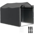 Garden Tool Storage Shed with Roll-up Zipper Door Dark Grey