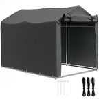 Garden Tool Storage Shed with Roll-up Zipper Door Dark Grey