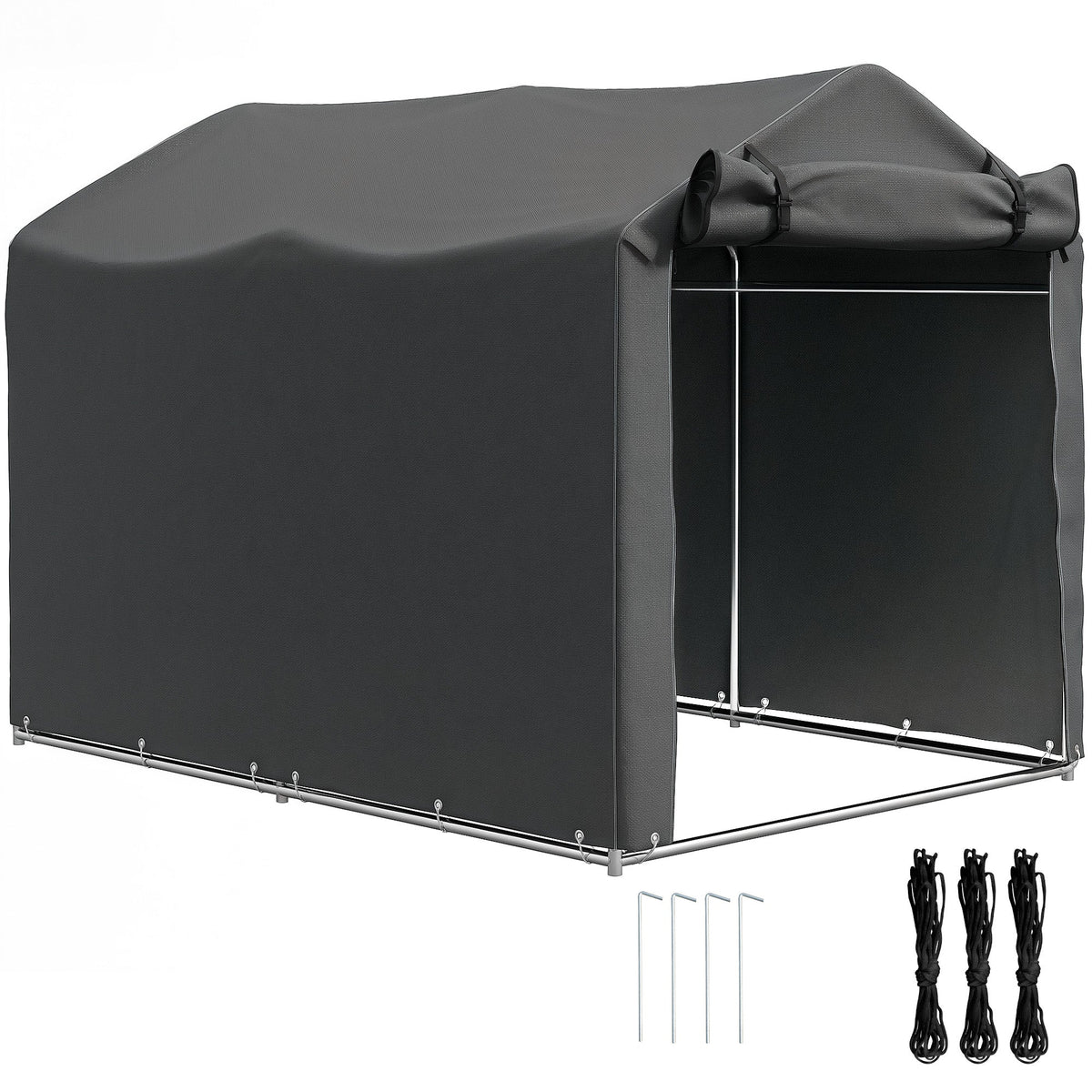 Garden Tool Storage Shed with Roll-up Zipper Door