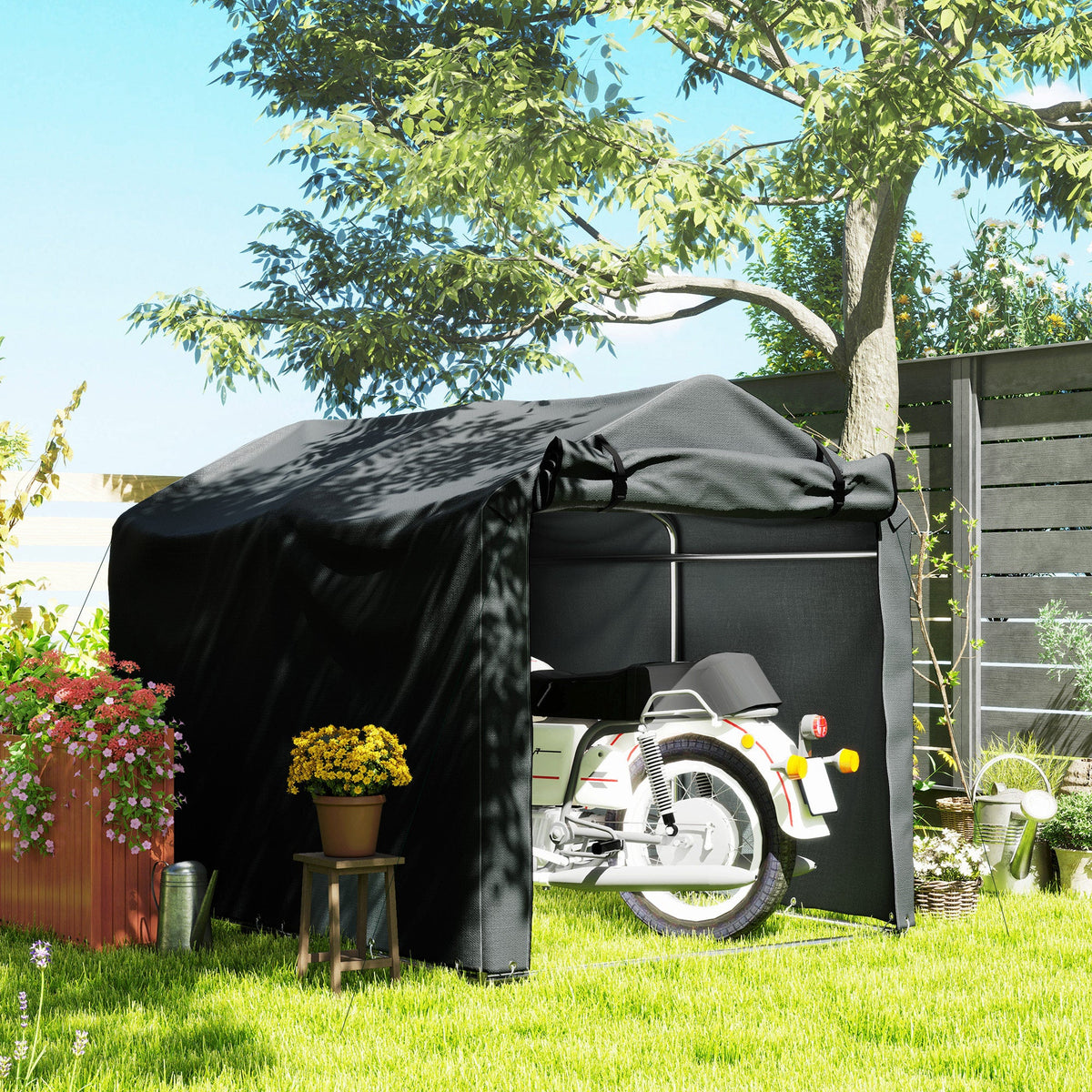 Garden Tool Storage Shed with Roll-up Zipper Door