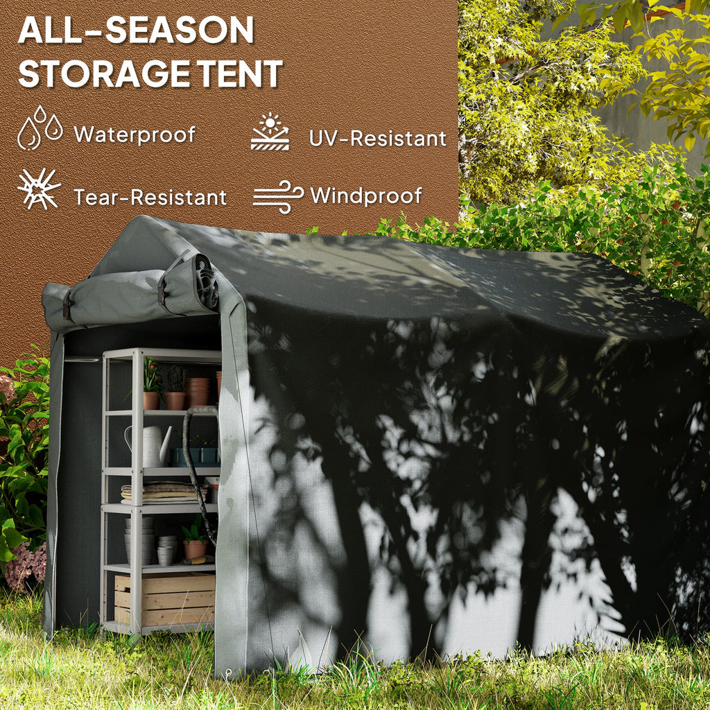 Garden Tool Storage Shed with Roll-up Zipper Door