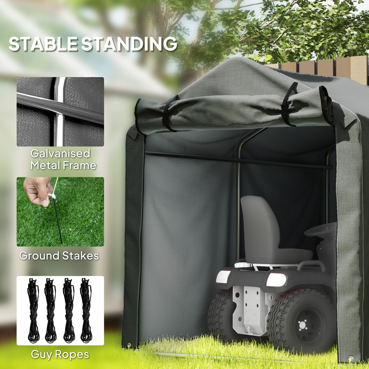 Garden Tool Storage Shed with Roll-up Zipper Door