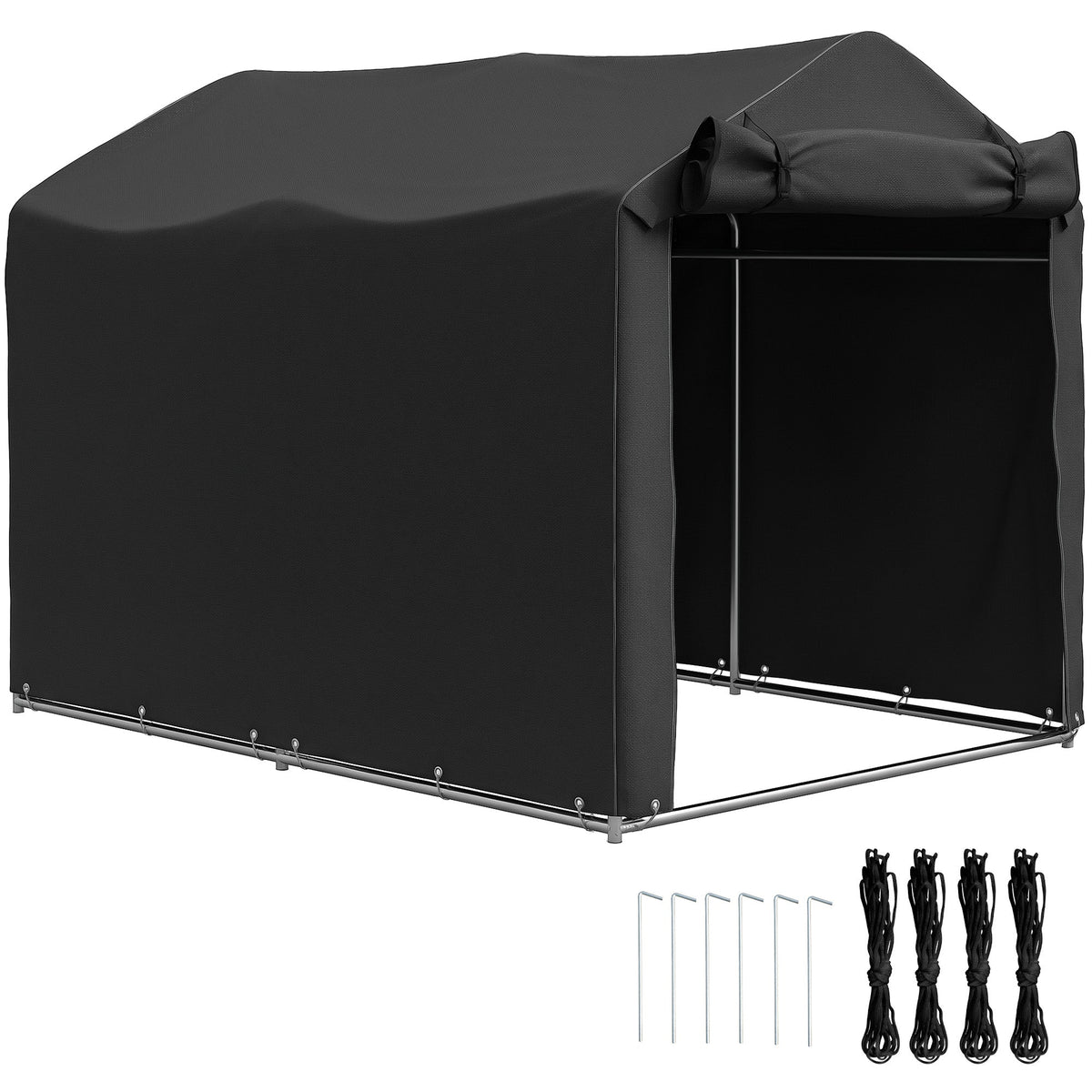 Garden Tool Storage Shed with Roll-up Zipper Door