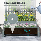 2-Tier Wooden Raised Bed with Trellis and Drainage Holes