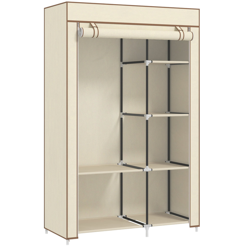 Fabric Wardrobe w/ Shelves Hanging Rail Foldable Closets
