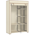 Fabric Wardrobe w/ Shelves Hanging Rail Foldable Closets