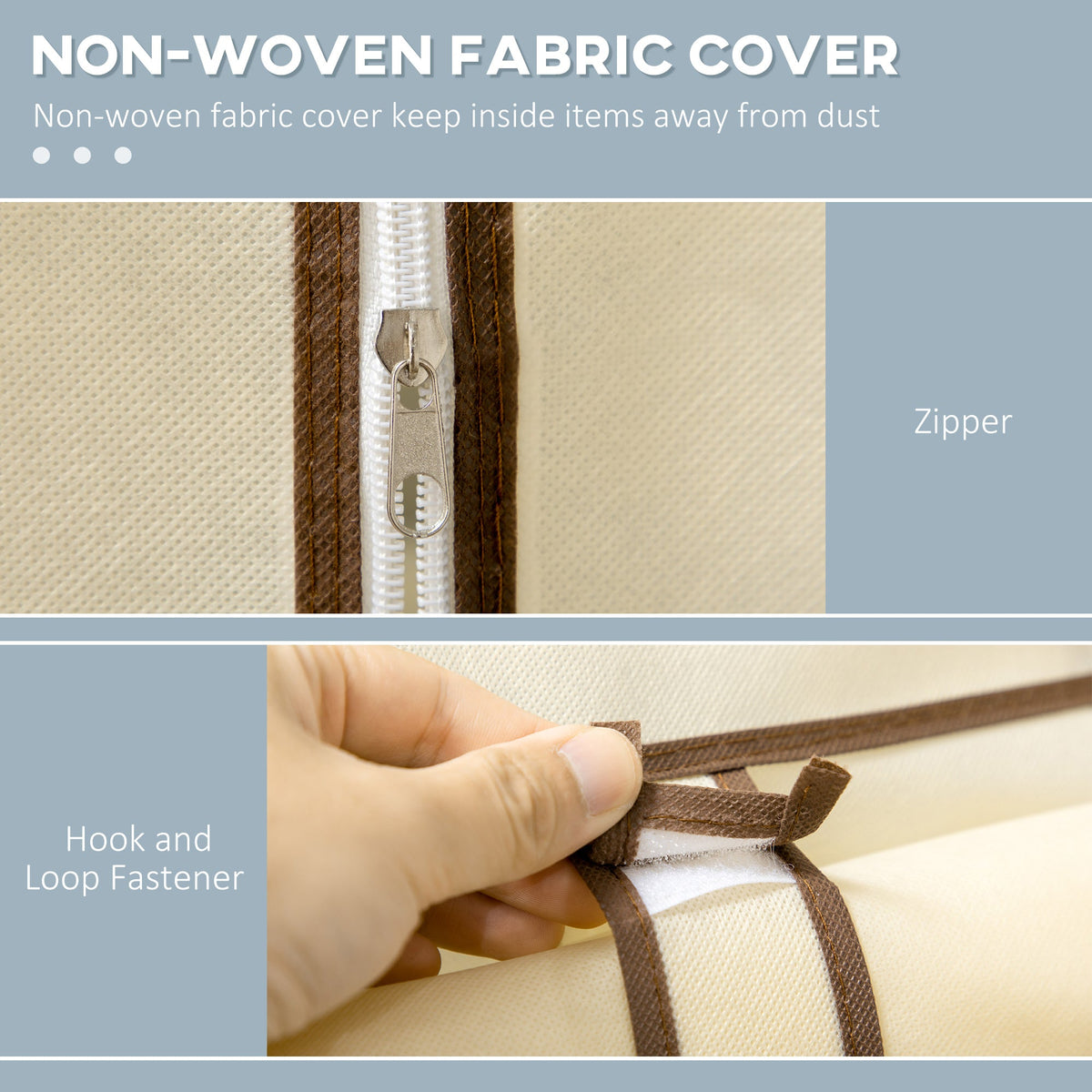 Fabric Wardrobe w/ Shelves Hanging Rail Foldable Closets