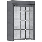 Fabric Wardrobe w/ Shelves Hanging Rail Foldable Closets