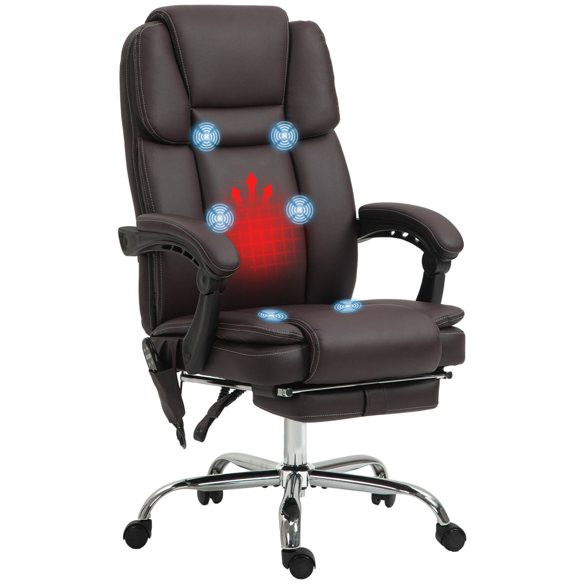 Massage Office Chair, PU Leather High Back Recliner