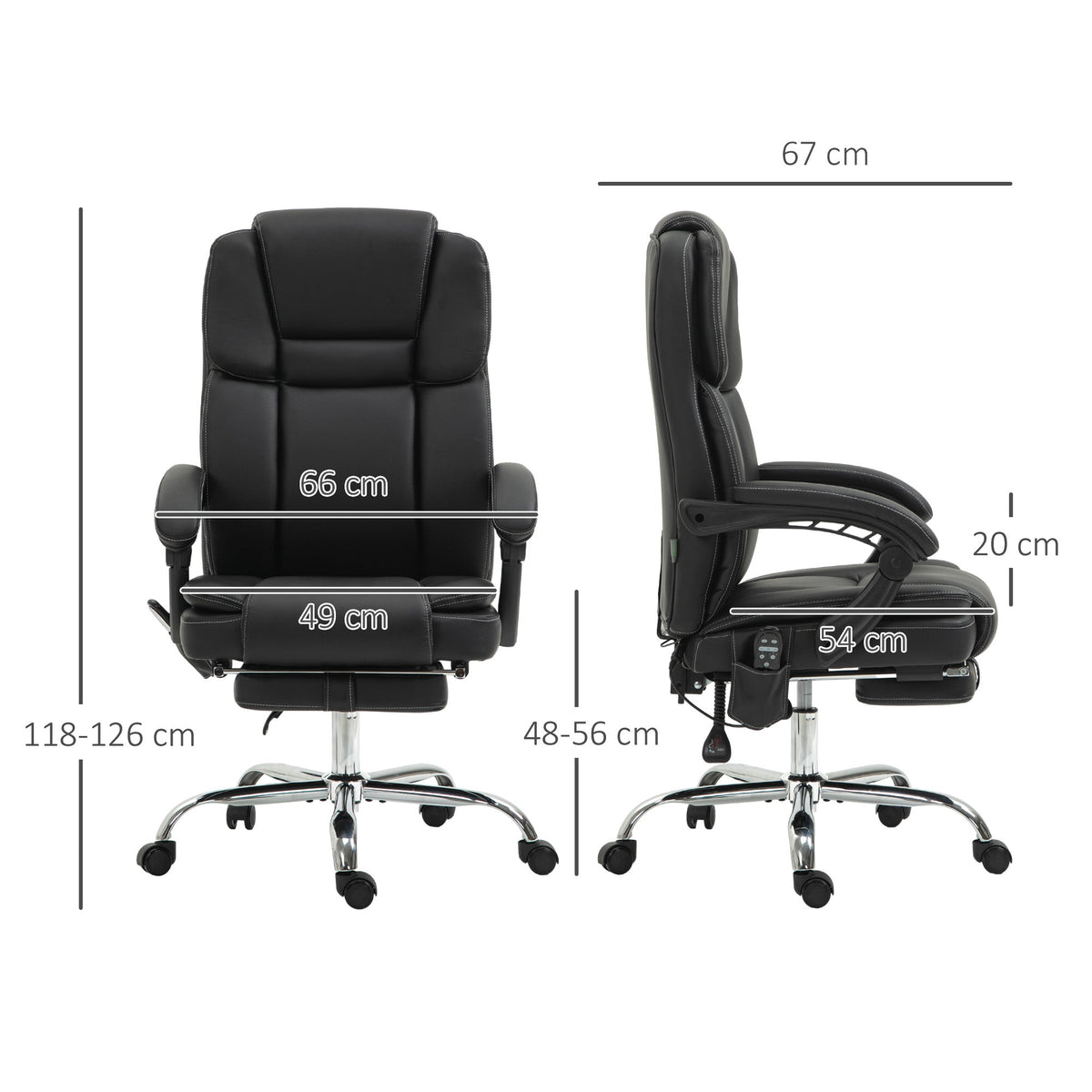 Massage Office Chair, PU Leather High Back Recliner