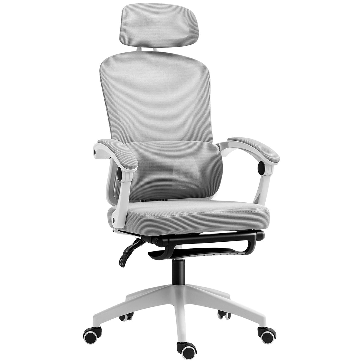 Mesh Ergonomic Office Chair with Lumbar Support, Headrest Grey