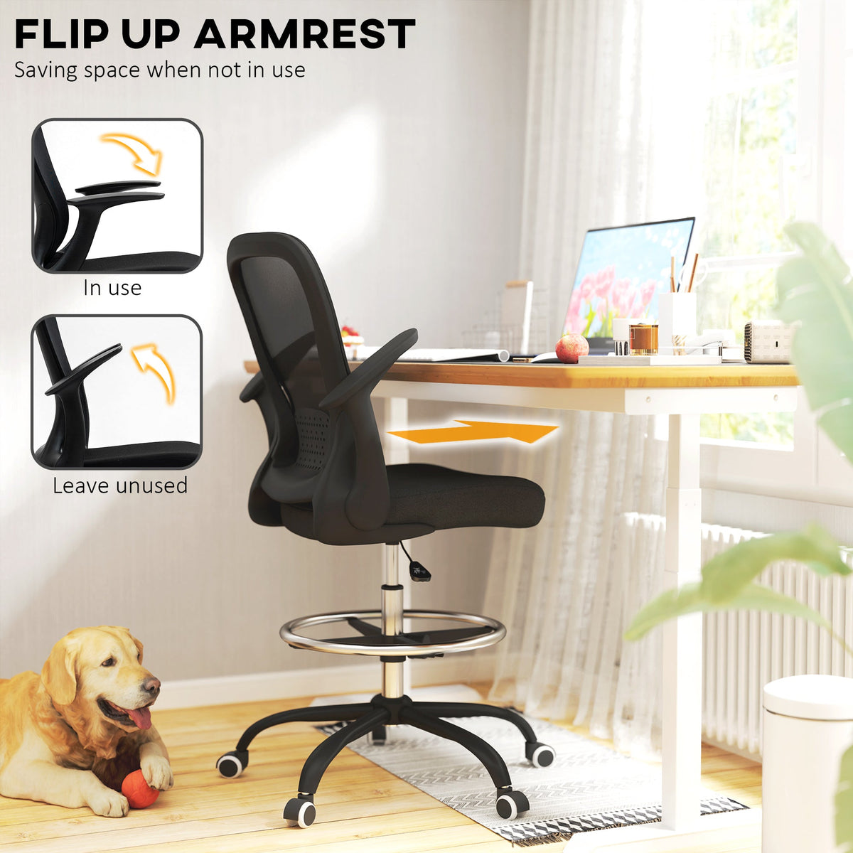 Mesh Draughtsman Chair, Ergonomic Drafting Chair