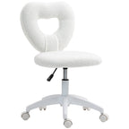 Armless Heart Desk Chair, Makeup Vanity Chair for Home