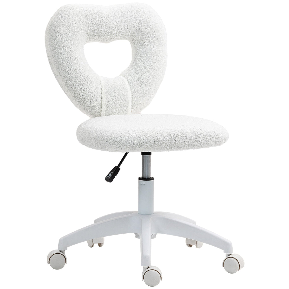 Armless Heart Desk Chair, Makeup Vanity Chair for Home