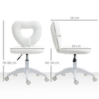 Armless Heart Desk Chair, Makeup Vanity Chair for Home