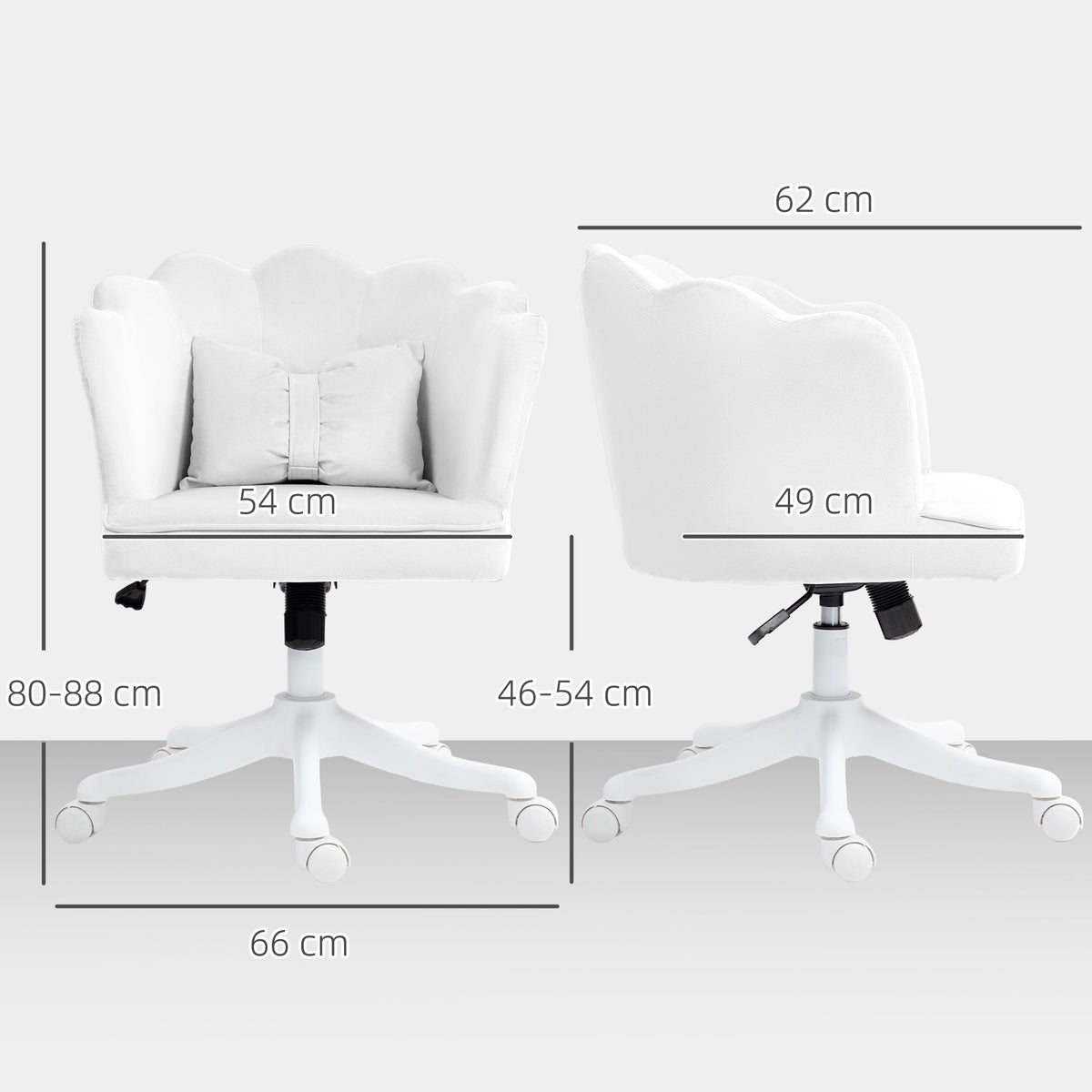 Armless Desk Chair Home Office Chair w/ Wide Seat Tilt Function
