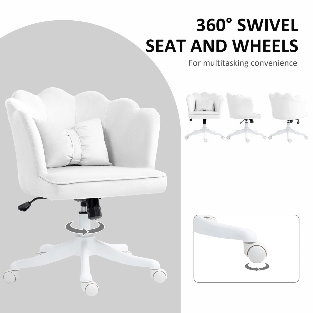 Armless Desk Chair Home Office Chair w/ Wide Seat Tilt Function