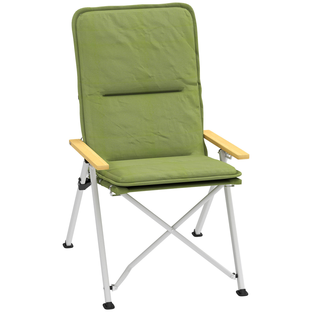 Padded Camp Chair Outdoor High Back Folding Recliner with Bag
