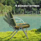 Padded Camp Chair Outdoor High Back Folding Recliner with Bag