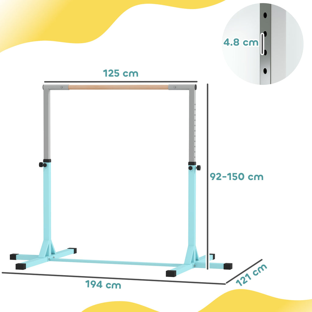 Adjustable Kids Gymnastics Bar Horizontal Training Steel