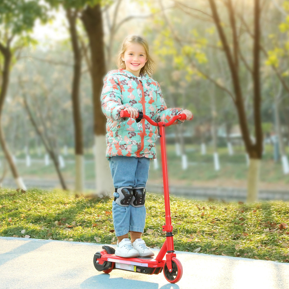 Electric Scooter for Ages 6-14, with Colourful Light