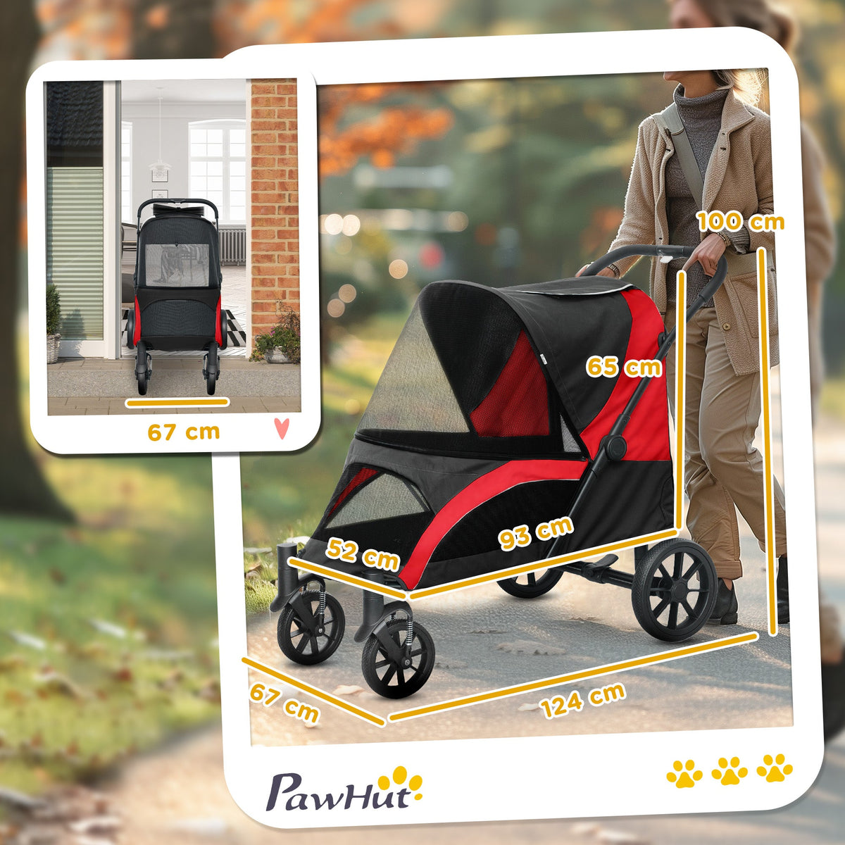 Easy Folding Pet Stroller for Large Dogs
