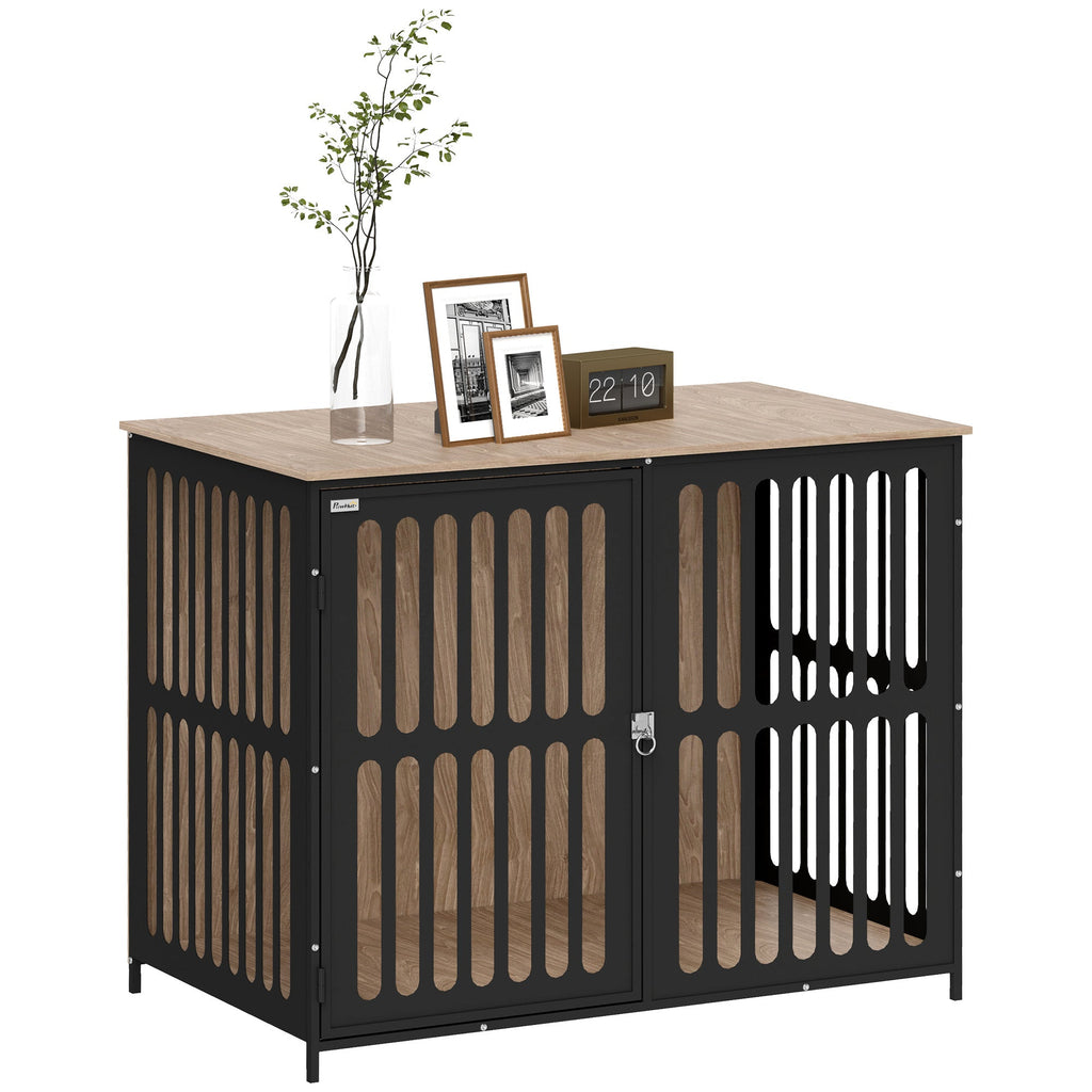 Dog Crate Furniture with Anti-Chew Resistant Mesh for Medium Dogs
