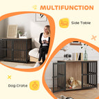 Dog Crate Furniture with Anti-Chew Resistant Mesh for Medium Dogs