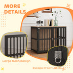 Dog Crate Furniture with Anti-Chew Resistant Mesh for Medium Dogs