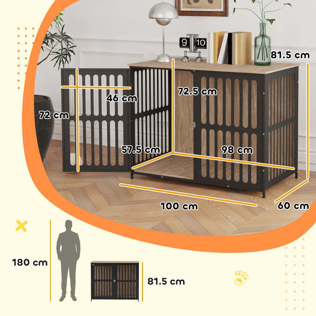 Dog Crate Furniture with Anti-Chew Resistant Mesh for Medium Dogs