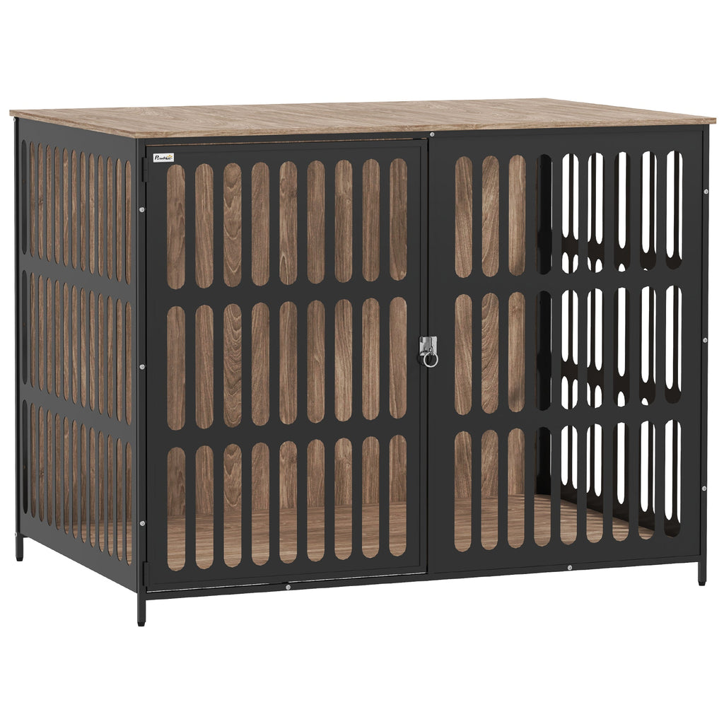 Dog Crate Furniture with Anti-Chew Resistant Mesh for Medium Dogs